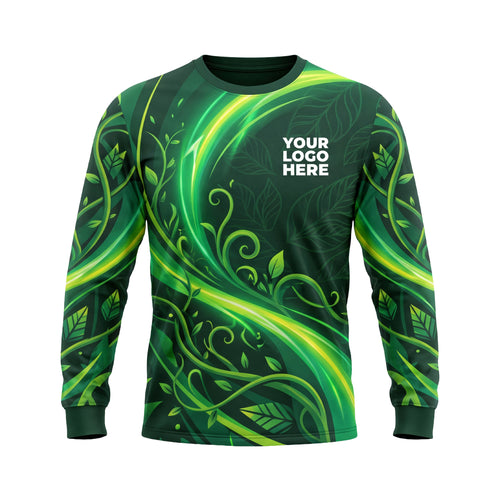 LCGP0001 Verdant Swirl Abstract custom lawn care shirt — front view