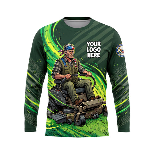 LCGP0011 Veteran Zero-Turn custom landscaping shirt — front view