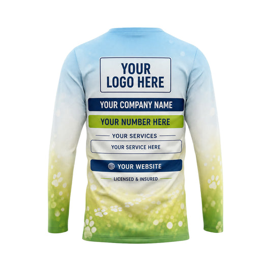 DWN018 - Custom Dog Walking Shirt - Clean Element Gradient - back