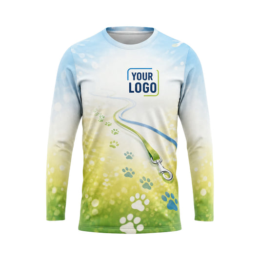 DWN018 - Custom Dog Walking Shirt - Clean Element Gradient - front
