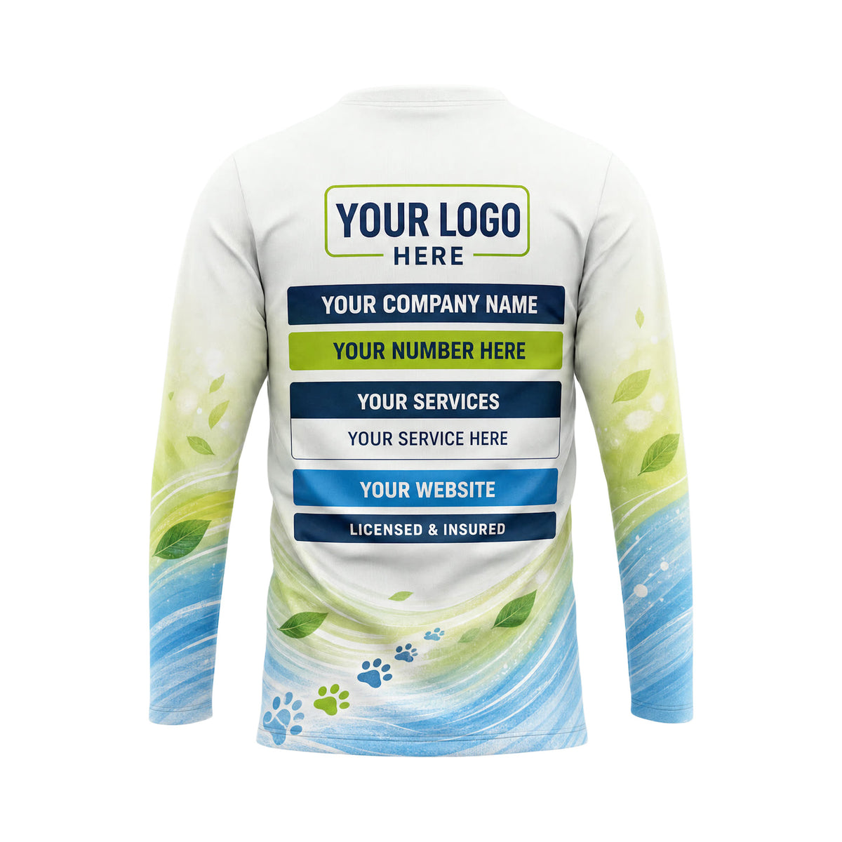 DWN019 - Custom Dog Walking Shirt - Lower Element Wave - back