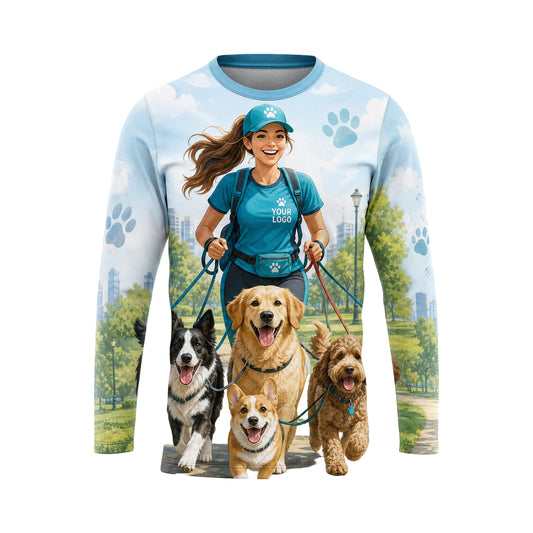 DWN024 - Custom Dog Walking Shirt - Mascot Pro - front