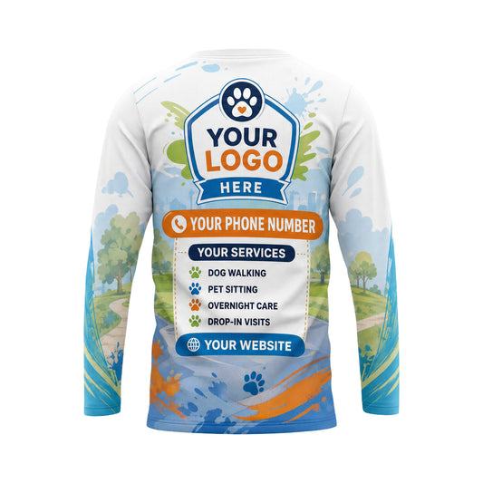 DWN027 - Custom Dog Walking Shirt - Mascot Toon - back