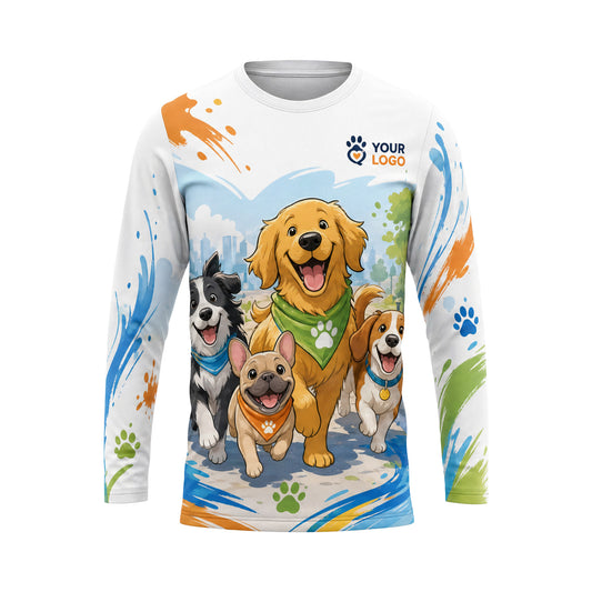 DWN027 - Custom Dog Walking Shirt - Mascot Toon - front