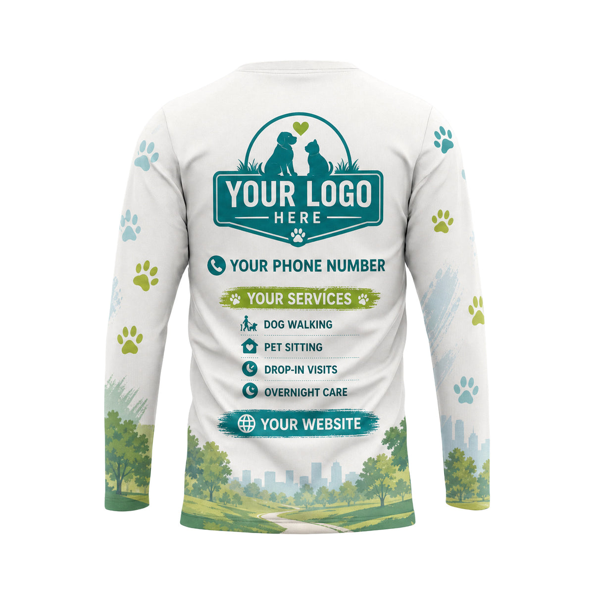 DWN028 - Custom Dog Walking Shirt - Mascot Pro - back