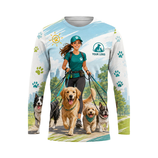 DWN028 - Custom Dog Walking Shirt - Mascot Pro - front