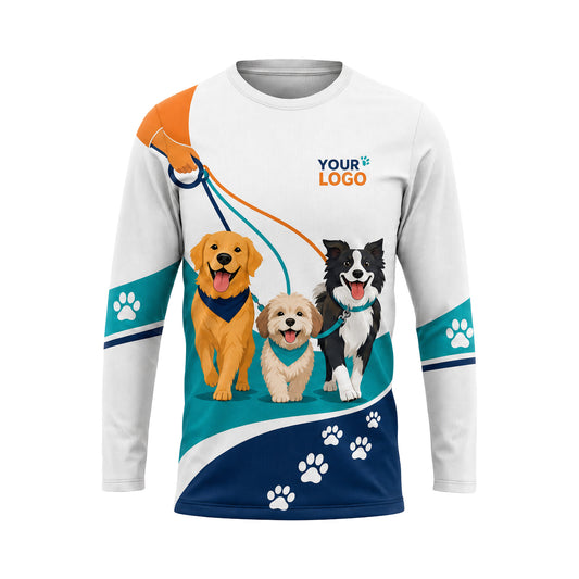 DWN032 - Custom Dog Walking Shirt - Flat Vector - front
