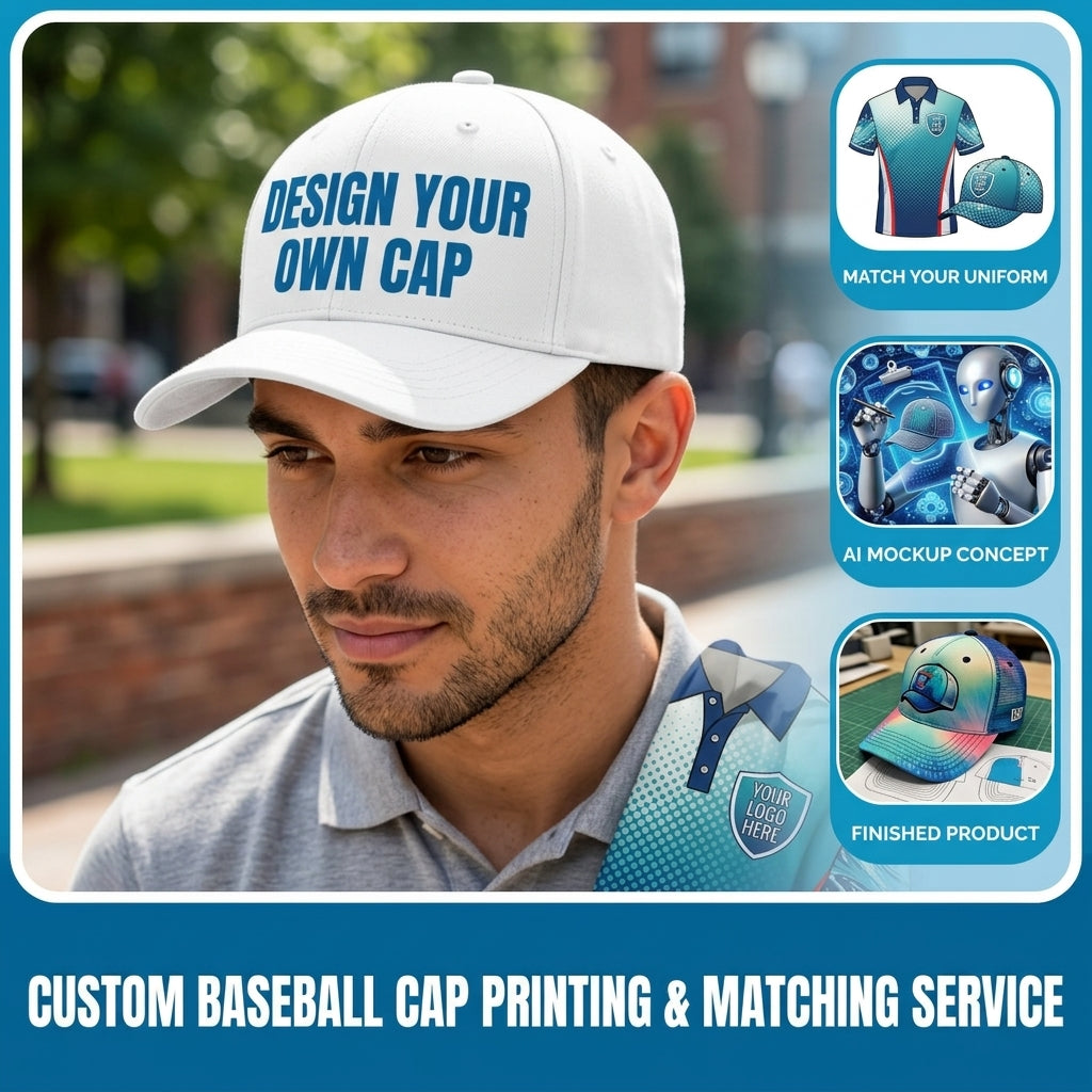 Custom Cap Print & Redesign: Your File, AI Design, or Match Your Shirt
