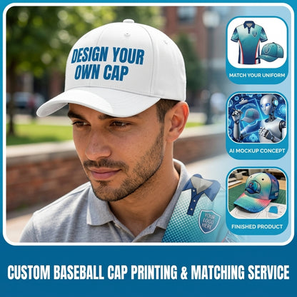 Custom Cap Print & Redesign: Your File, AI Design, or Match Your Shirt