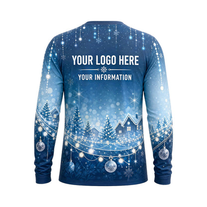 Frosted Winter Village custom holiday lighting shirt HLN016 - back