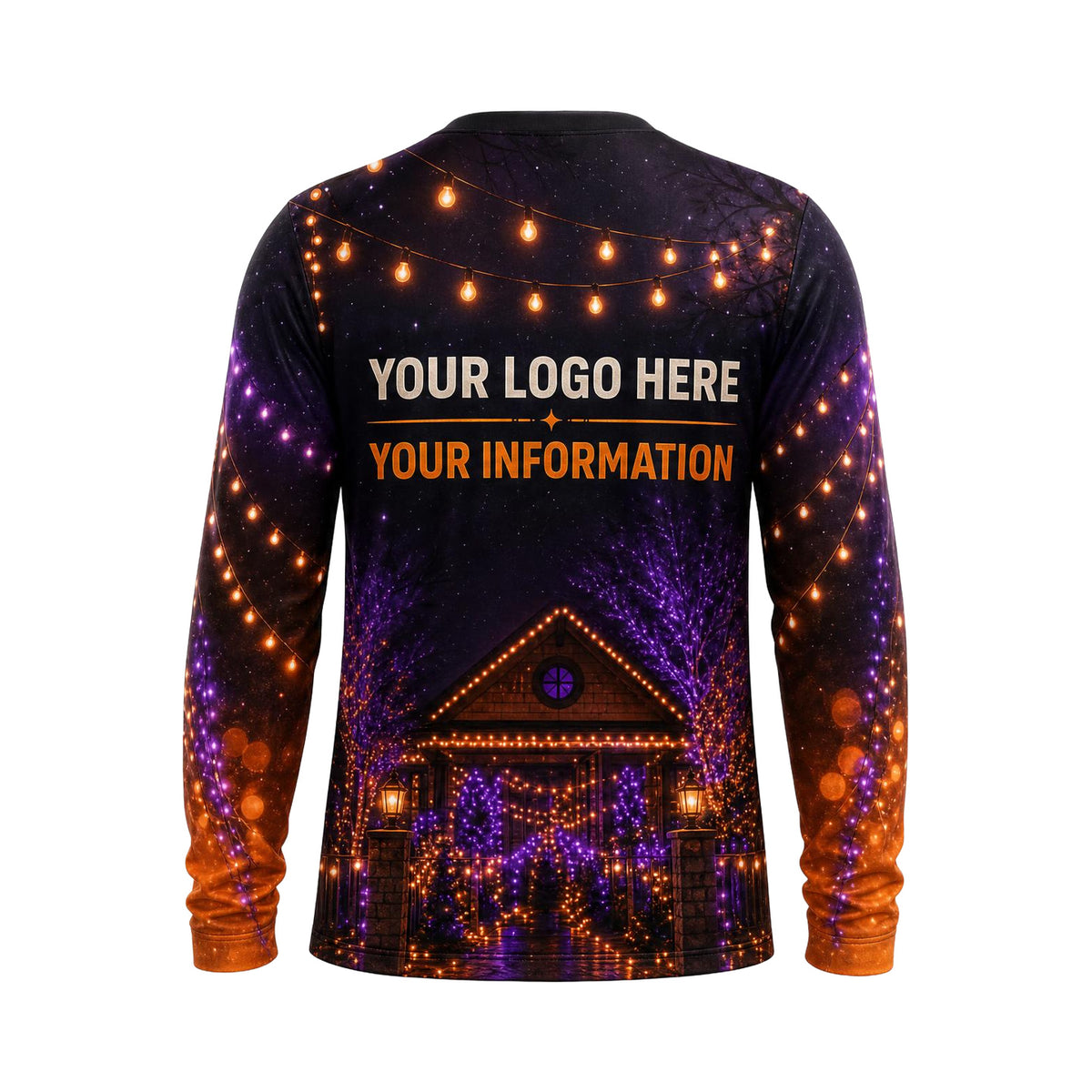 Midnight Lighted Gable custom holiday lighting shirt HLN020 - back