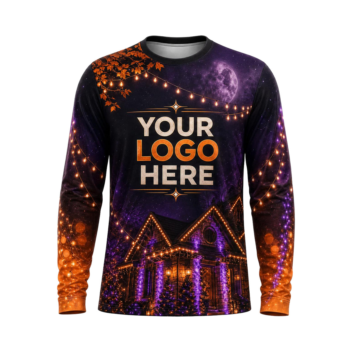 Midnight Lighted Gable custom holiday lighting shirt HLN020 - front
