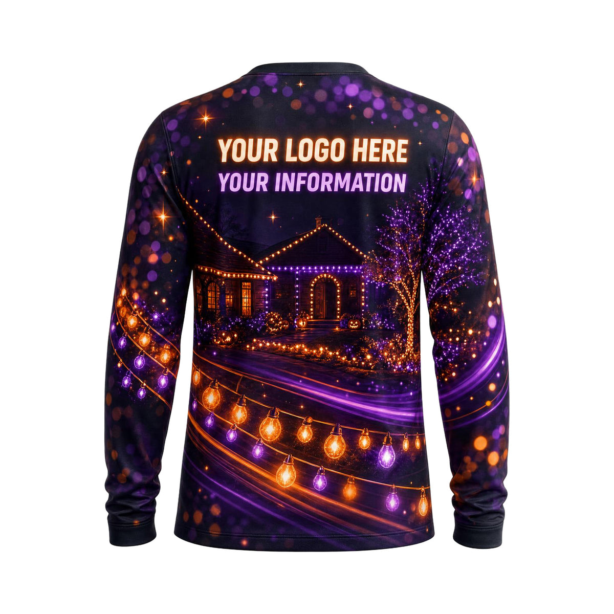 Cosmic Roofline Lights custom holiday lighting shirt HLN022 - back