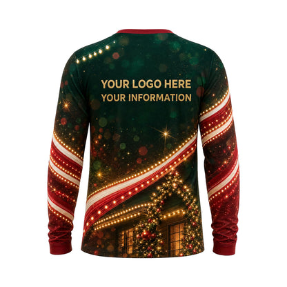 Evergreen Ribbon Cottage custom holiday lighting shirt HLN023 - back