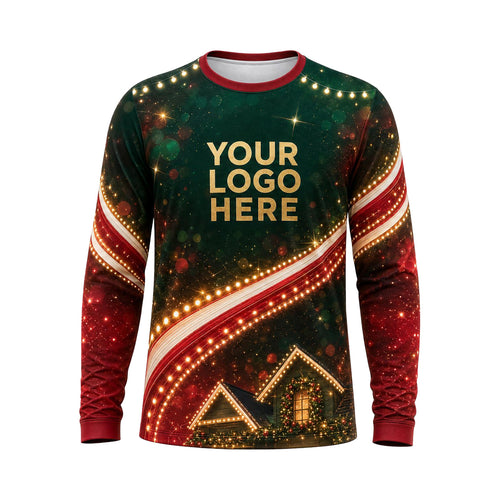 Evergreen Ribbon Cottage custom holiday lighting shirt HLN023 - front