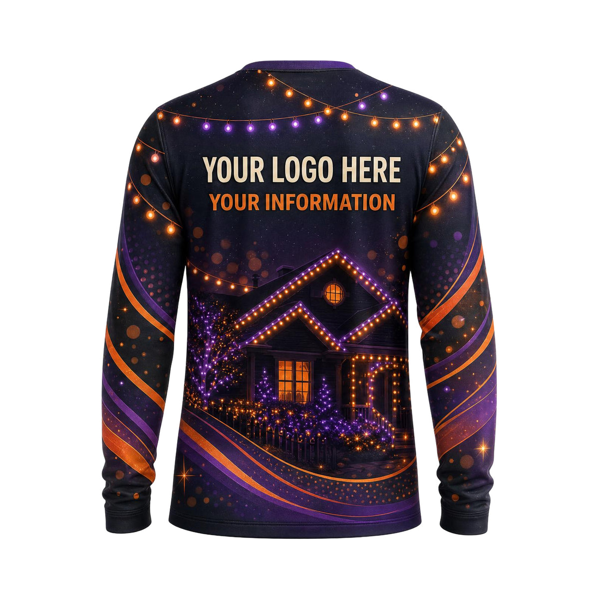 Festive Front Porch Lights custom holiday lighting shirt HLN024 - back