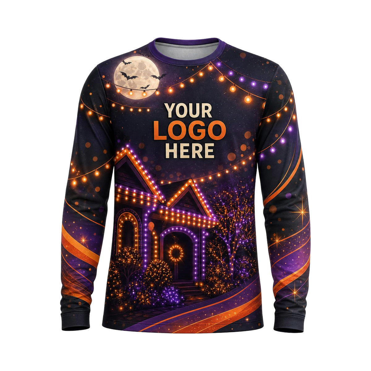 Festive Front Porch Lights custom holiday lighting shirt HLN024 - front
