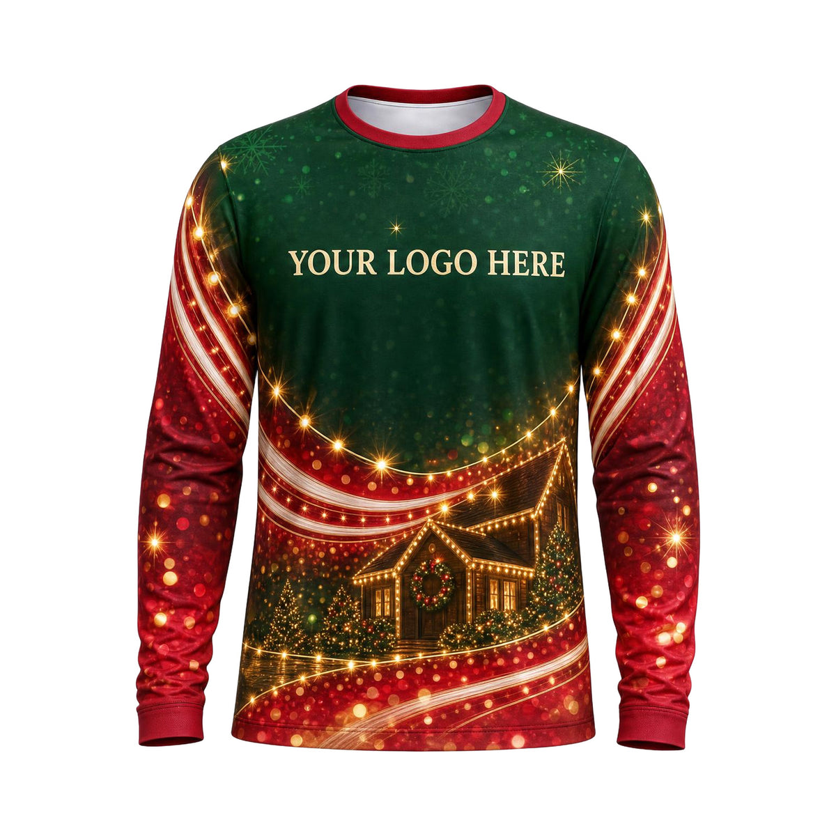 Emerald Christmas Home custom holiday lighting shirt HLN025 - front