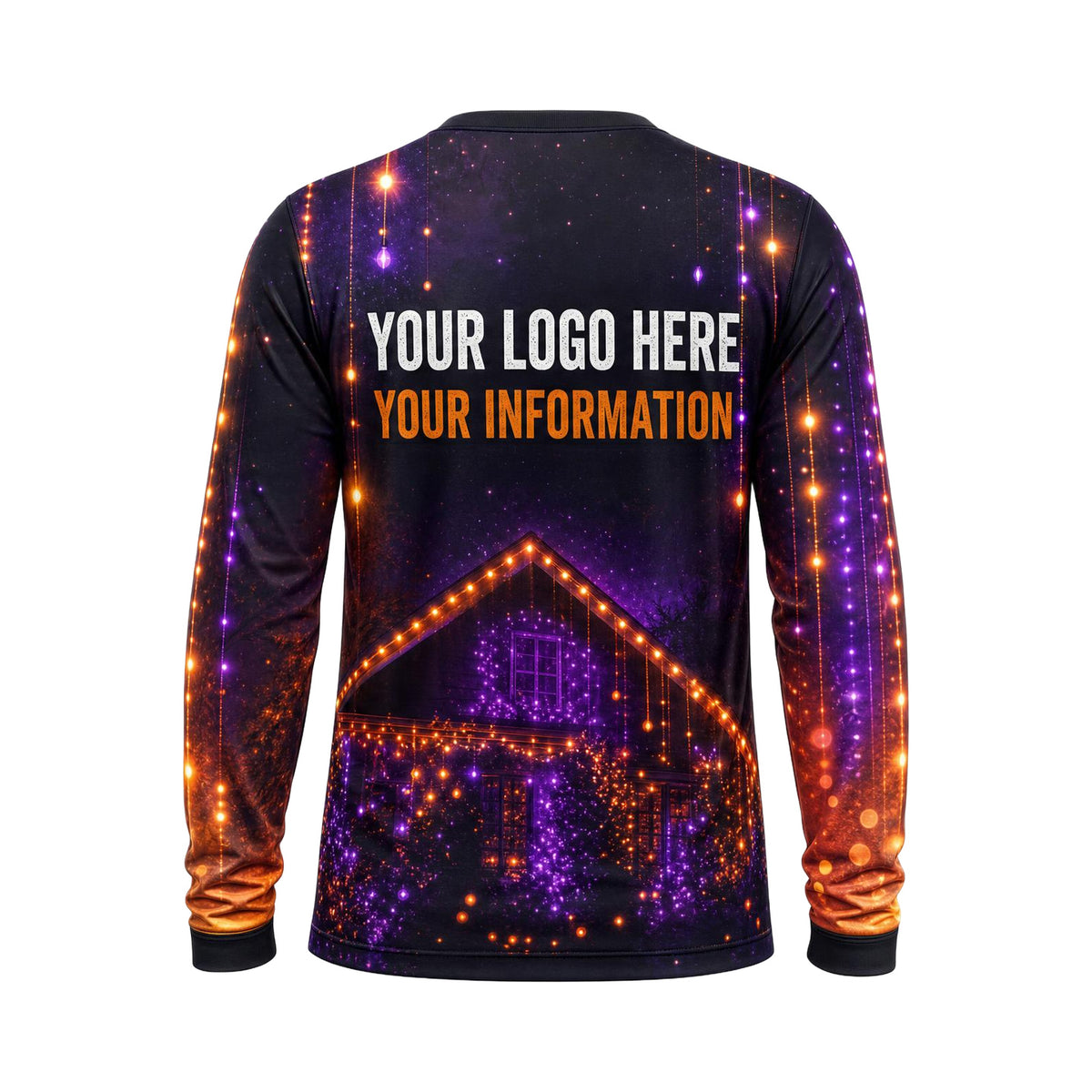 Violet Glow Roofline custom holiday lighting shirt HLN026 - back