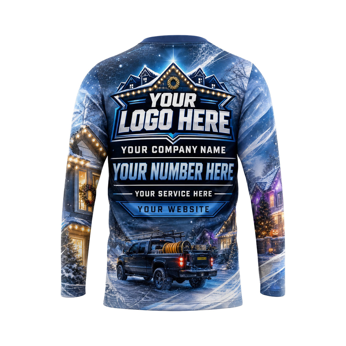 Winter Skyline Glow custom holiday lighting shirt HLN027 - back
