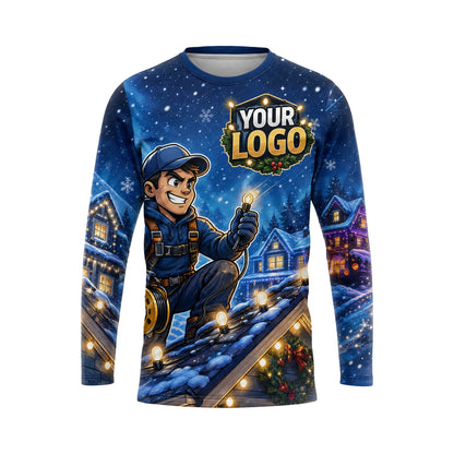 Holiday Installer Mascot custom holiday lighting shirt HLN029 - front