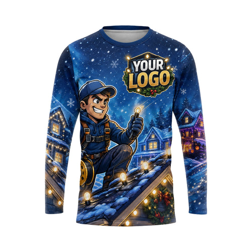 Holiday Installer Mascot custom holiday lighting shirt HLN029 - front