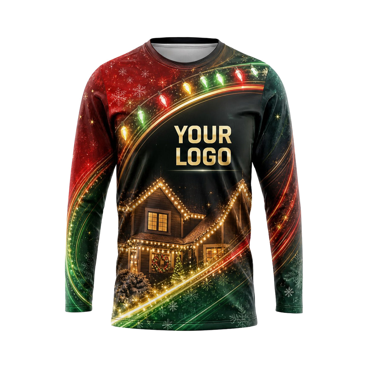 Classic Lighted Roofline custom holiday lighting shirt HLN030 - front