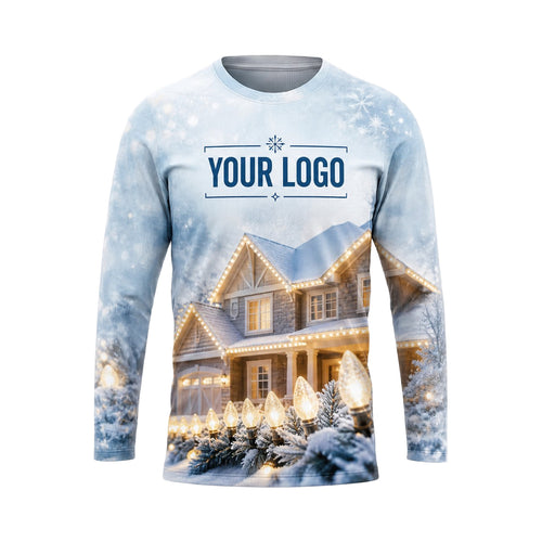 Snowy White Christmas House custom holiday lighting shirt HLN031 - front