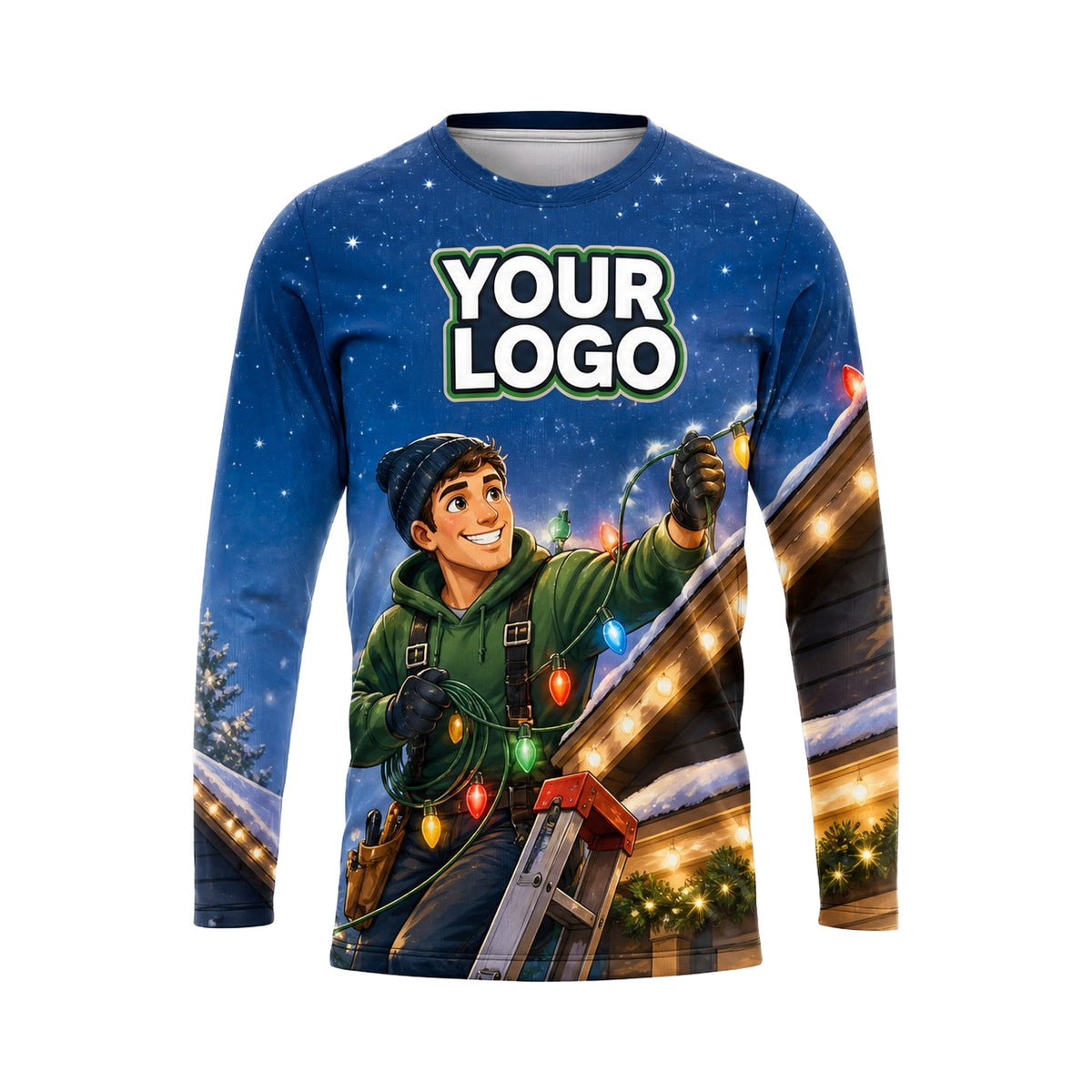 Holiday Light Crew Hero custom holiday lighting shirt HLN033 - front