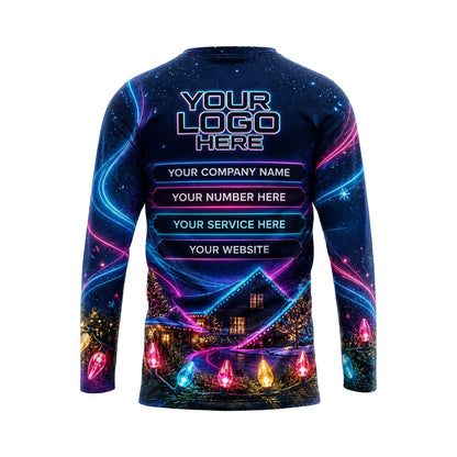 Neon Winter Roofline custom holiday lighting shirt HLN034 - back