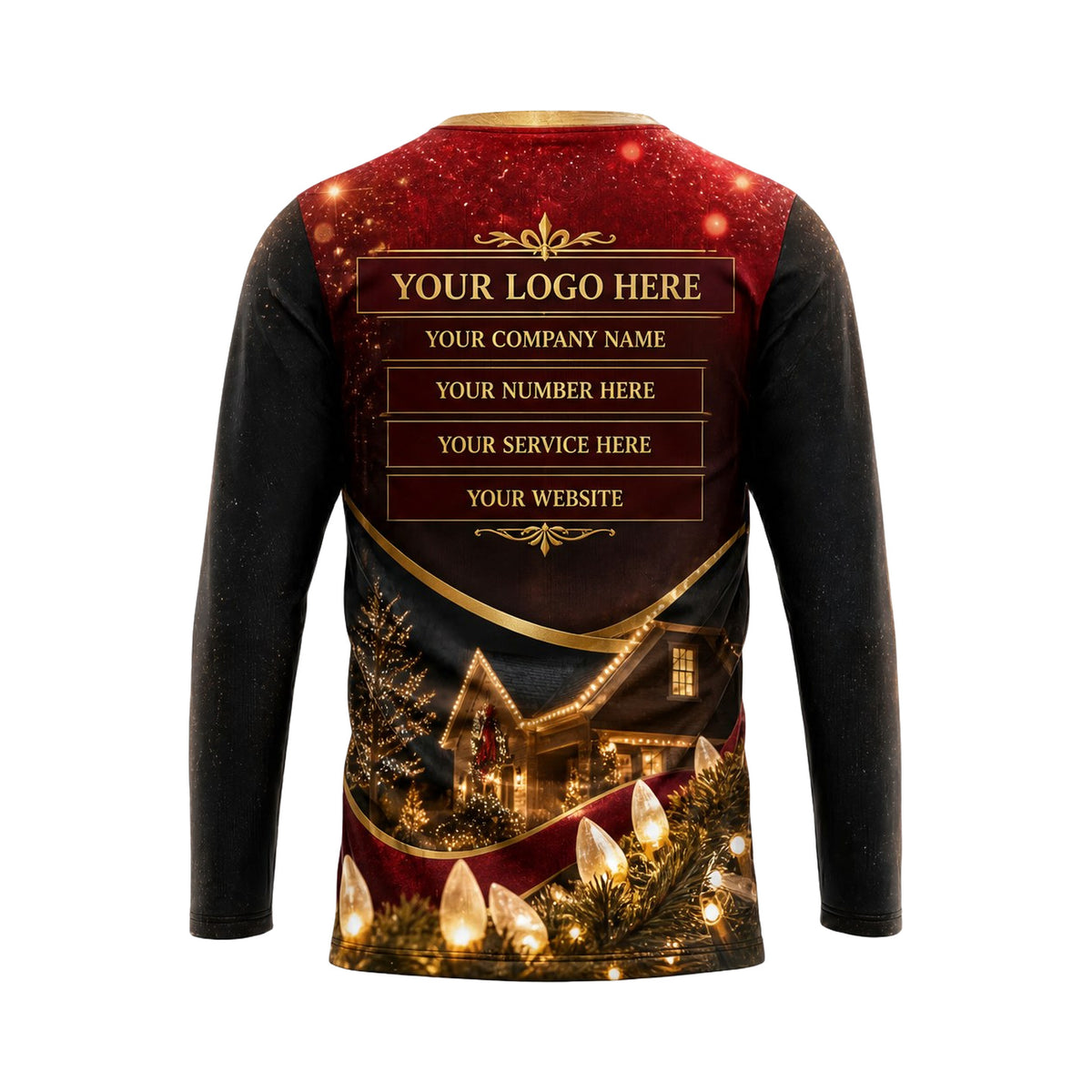 Gilded Holiday Roofline custom holiday lighting shirt HLN035 - back