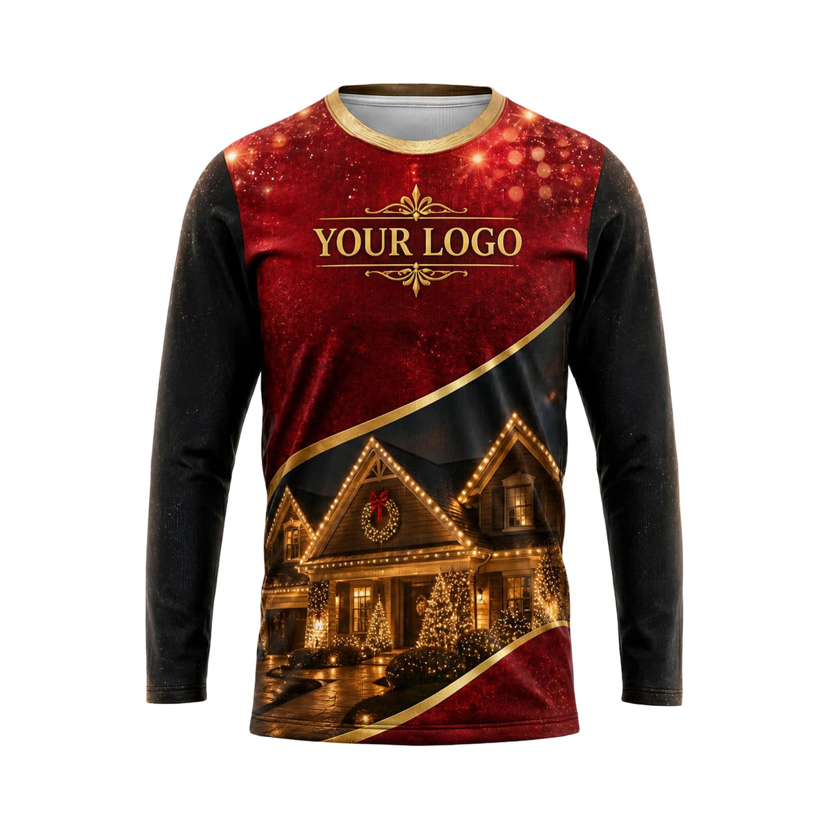 Gilded Holiday Roofline custom holiday lighting shirt HLN035 - front