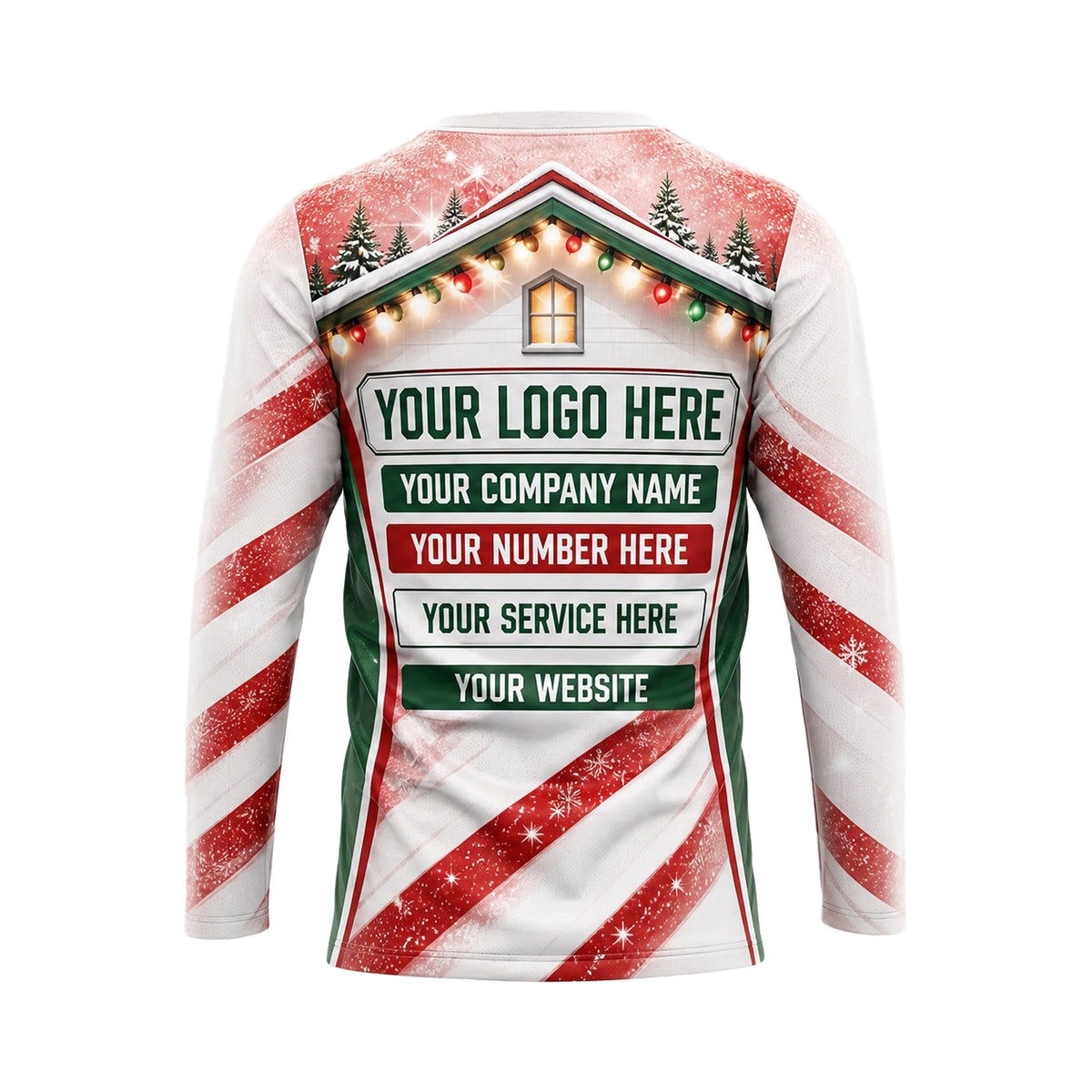 Candy Cane Light Trail custom holiday lighting shirt HLN036 - back