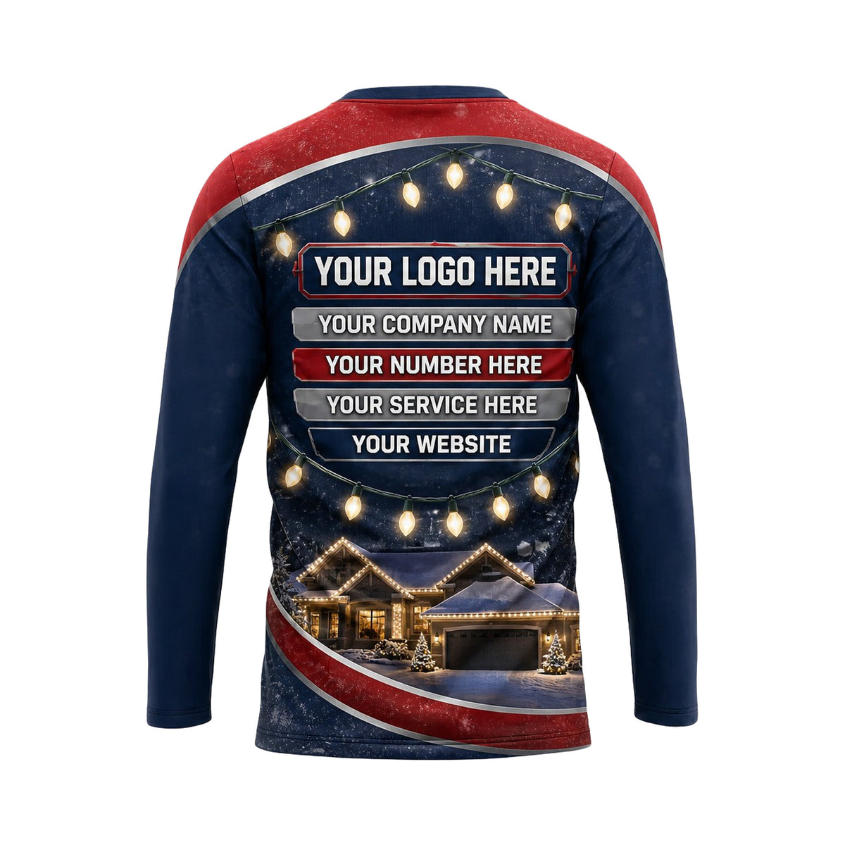 Patriot Winter Roofline custom holiday lighting shirt HLN037 - back