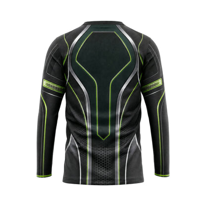 Volt Green Spine custom team jersey HTJS007 - back