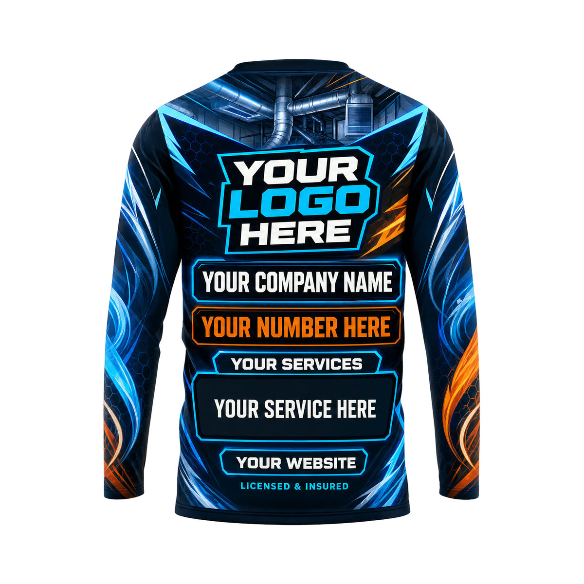 HVN001 - Custom HVAC Shirt - No Tools Hero Mascot - back