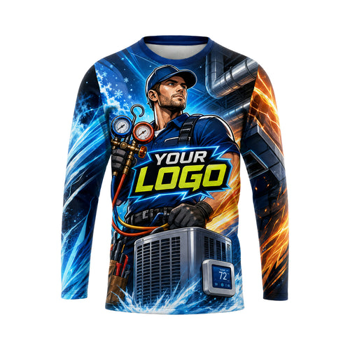HVN002 - Custom HVAC Shirt - With Tools Action Hero - front