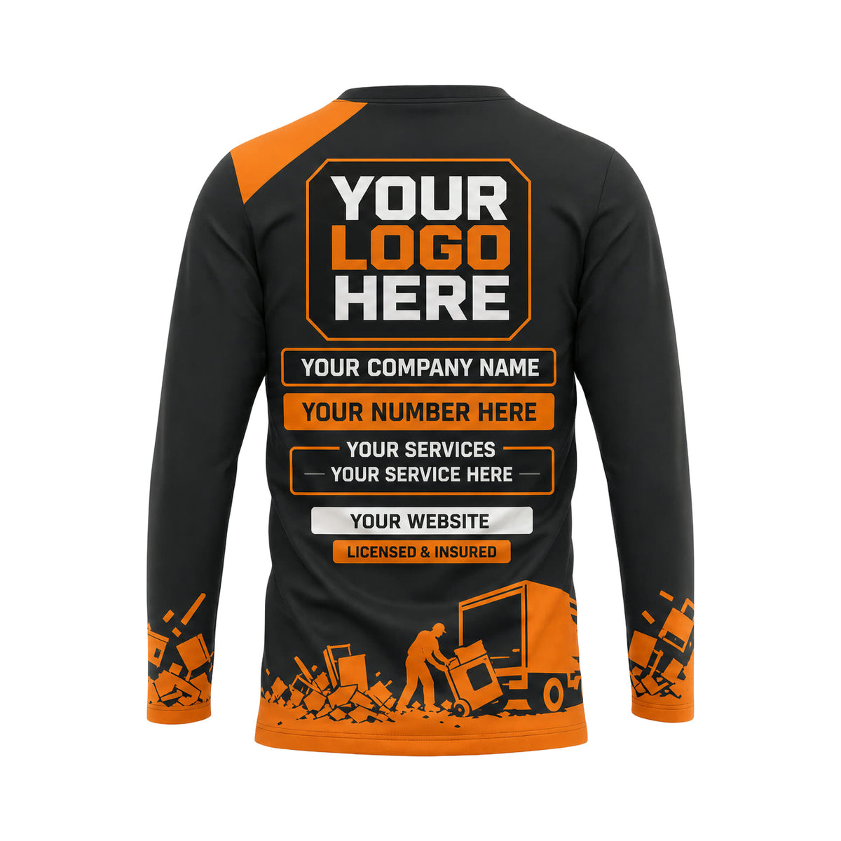 JRN012 - Custom Junk Removal Shirt - Bottom Silhouette Field - back