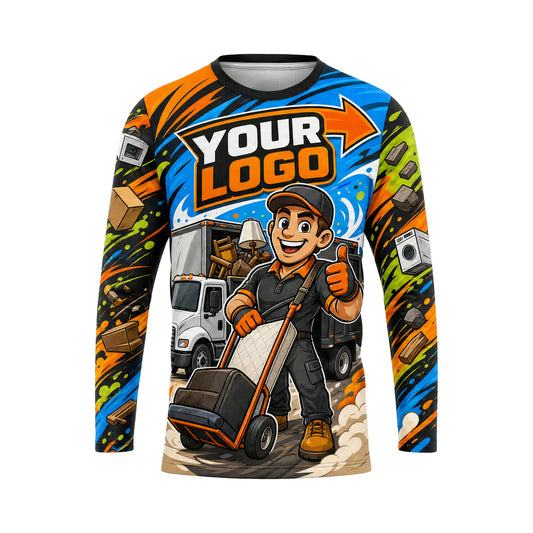 JRN017 - Custom Junk Removal Shirt - Hero Equipment Mascot - front