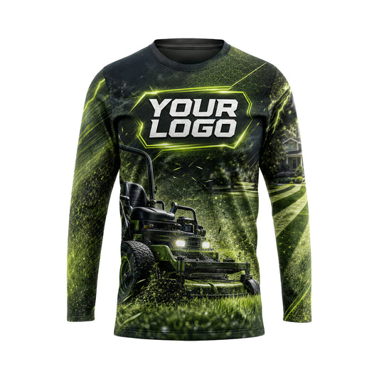 LCN021 - Custom Lawn Care Shirt - Dark Realistic Contrast - front