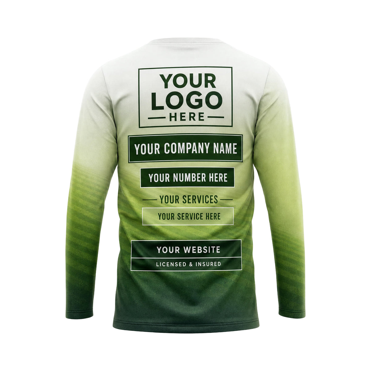LCN026 - Custom Lawn Care Shirt - Clean Element Gradient - back