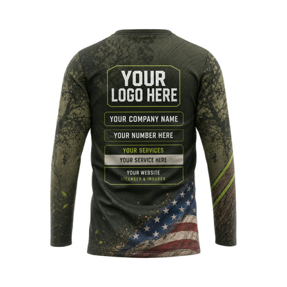 LCN030 - Custom Lawn Care Shirt - Clean Premium Patriot - back