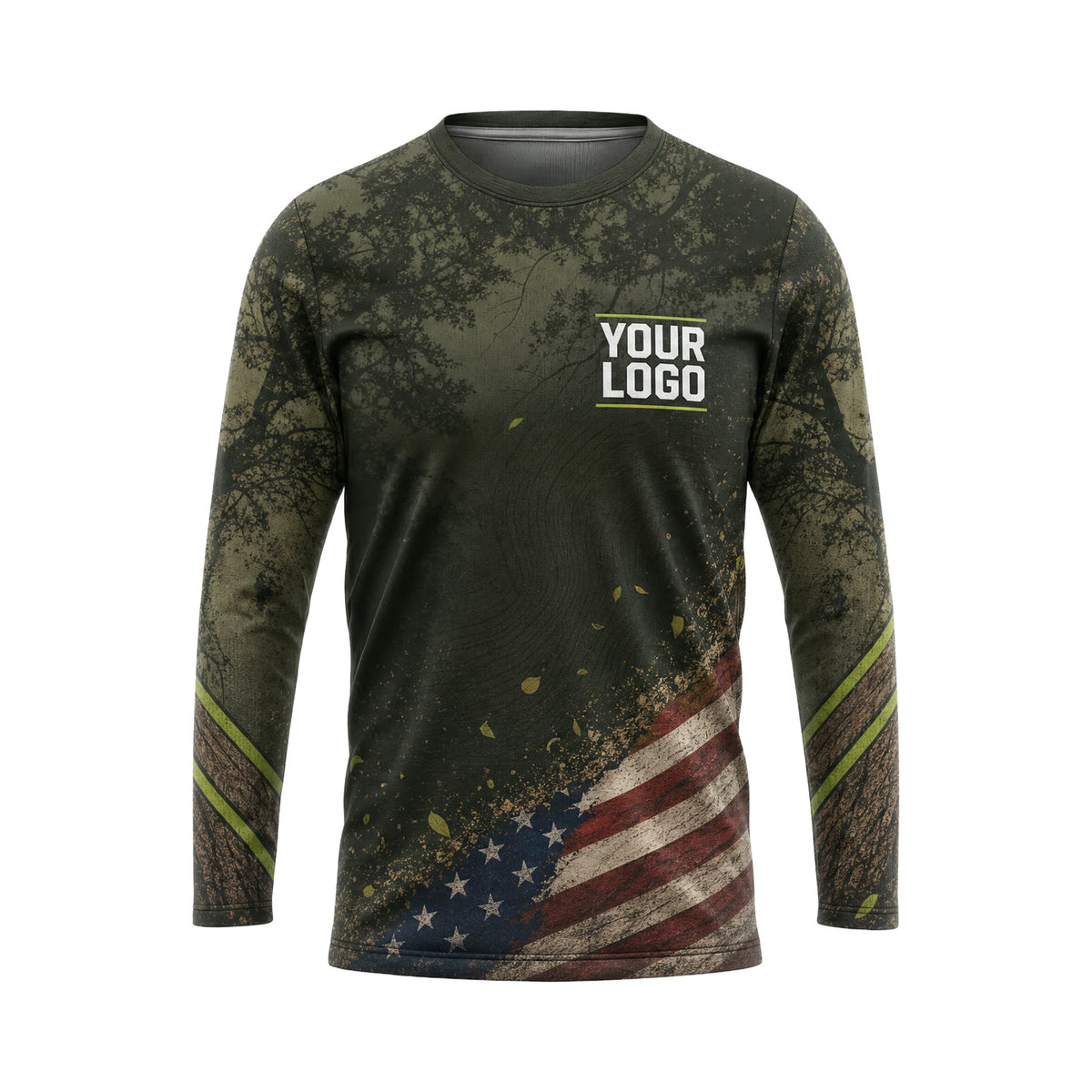 LCN030 - Custom Lawn Care Shirt - Clean Premium Patriot - front