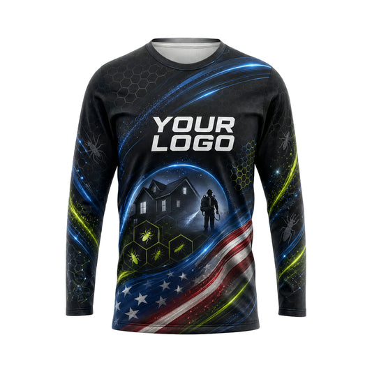 PCN009 - Custom Pest Control Shirt - Sport Speed Arcs - front