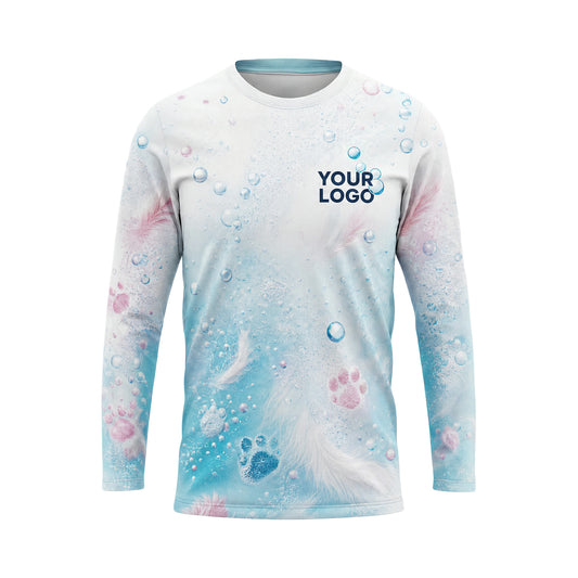 PGN021 - Custom Pet Grooming Shirt - Organic Particle Field - front