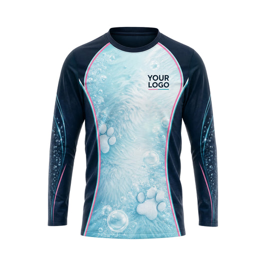 PGN025 - Custom Pet Grooming Shirt - Dark Sleeve Frame - front