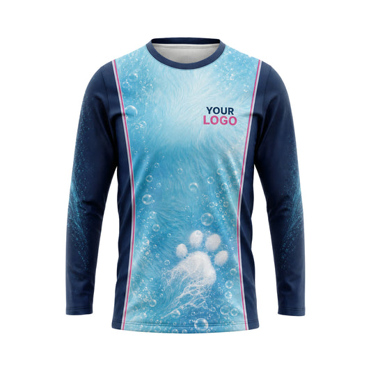 PGN026 - Custom Pet Grooming Shirt - Thin Vertical Piping - front