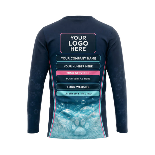 PGN028 - Custom Pet Grooming Shirt - Lower Element Rise - back