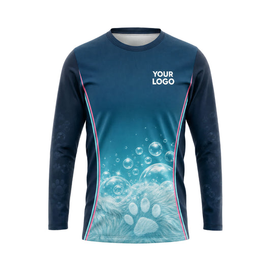 PGN028 - Custom Pet Grooming Shirt - Lower Element Rise - front