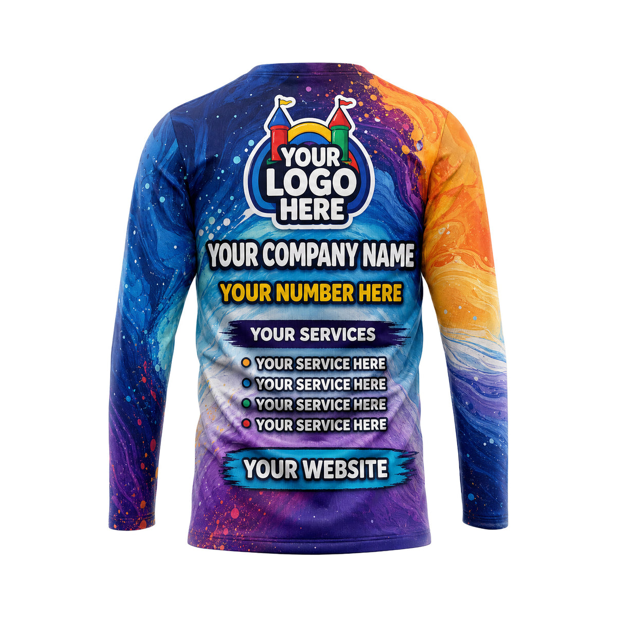 PRN010 - Custom Party Rental Shirt - Party House Rental Abstract - back